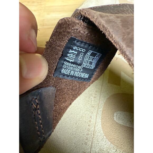 Ecco Cozmo‎ Nubuck Leather Sandals Shoes Hook and Loop Brown Mens 12-12.5 46 EUC - Picture 8 of 10